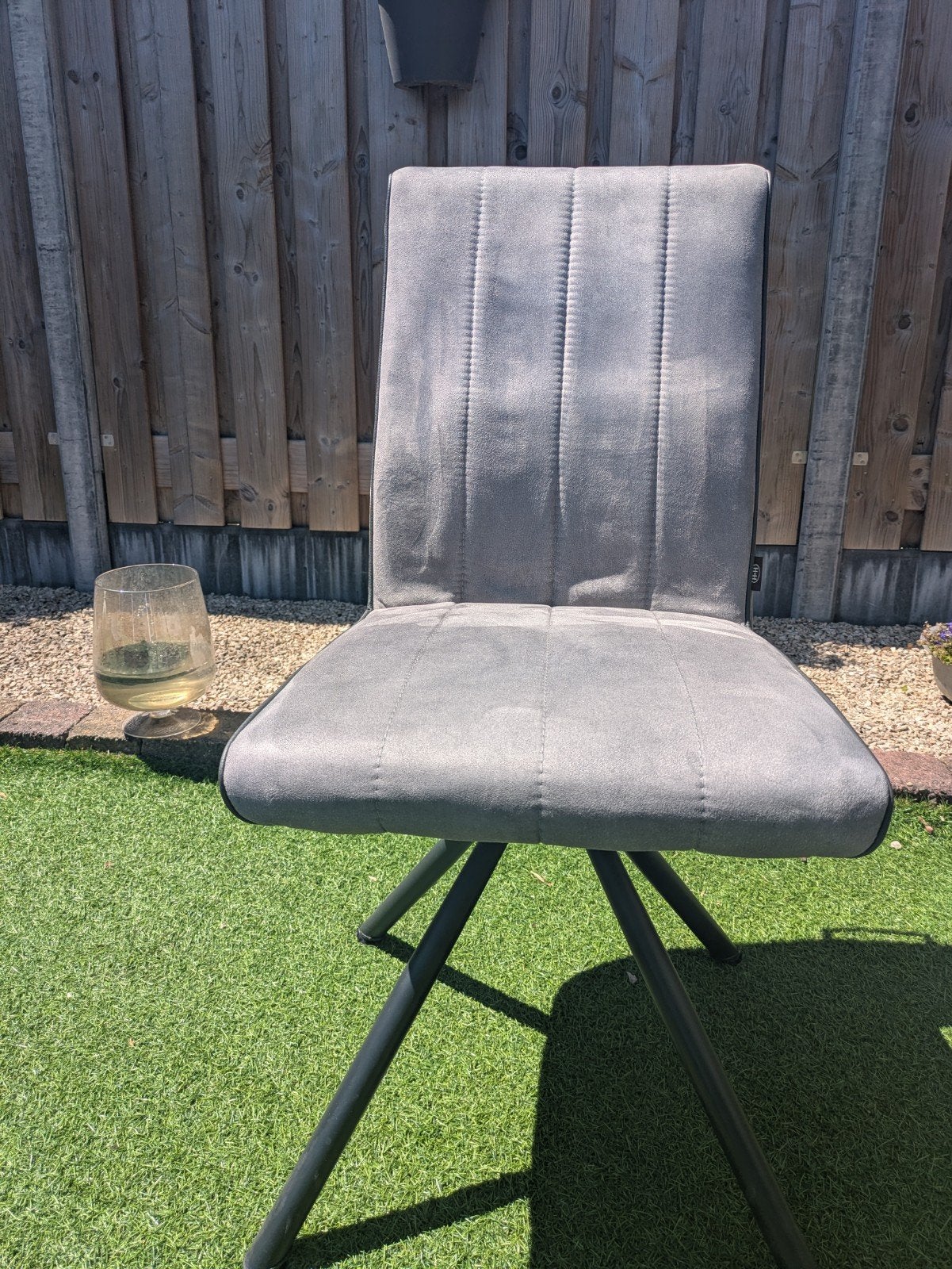 2 x Henders & Hazel eetkamerstoelen, Huis en Inrichting, Stoelen, Ophalen, Grijs, Stof, Twee