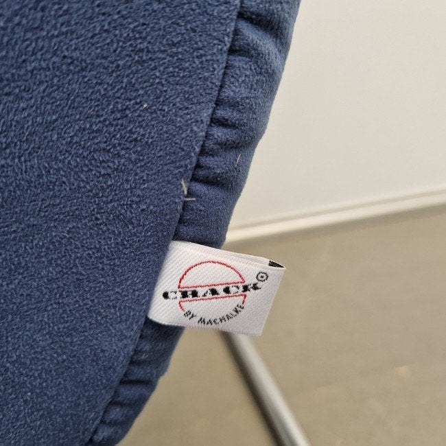 VINTAGE Crack by Machalke fauteuil - blauwe stof, Ophalen, Gebruikt, 75 tot 100 cm, Stof