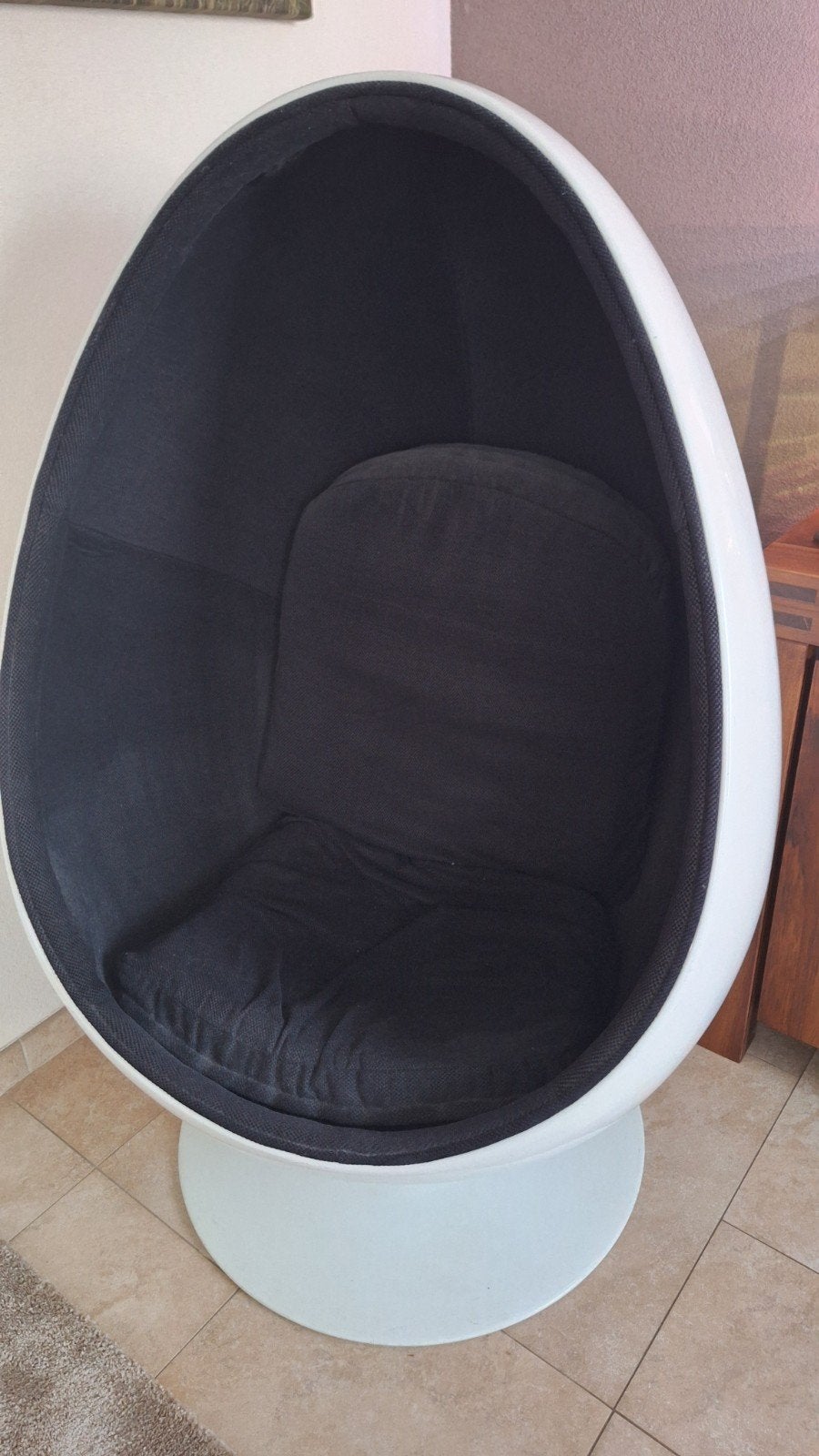 Witte Eierstoel / Egg Chair - Modern Design, Ophalen, Stof, Gebruikt, Wit