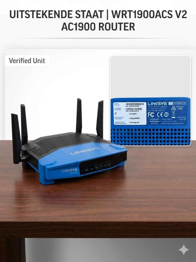 Linksys WRT1900ACS V2 – Krachtige AC1900 Router (OpenWrt), Computers en Software, Routers en Modems, Ophalen of Verzenden, Nieuw