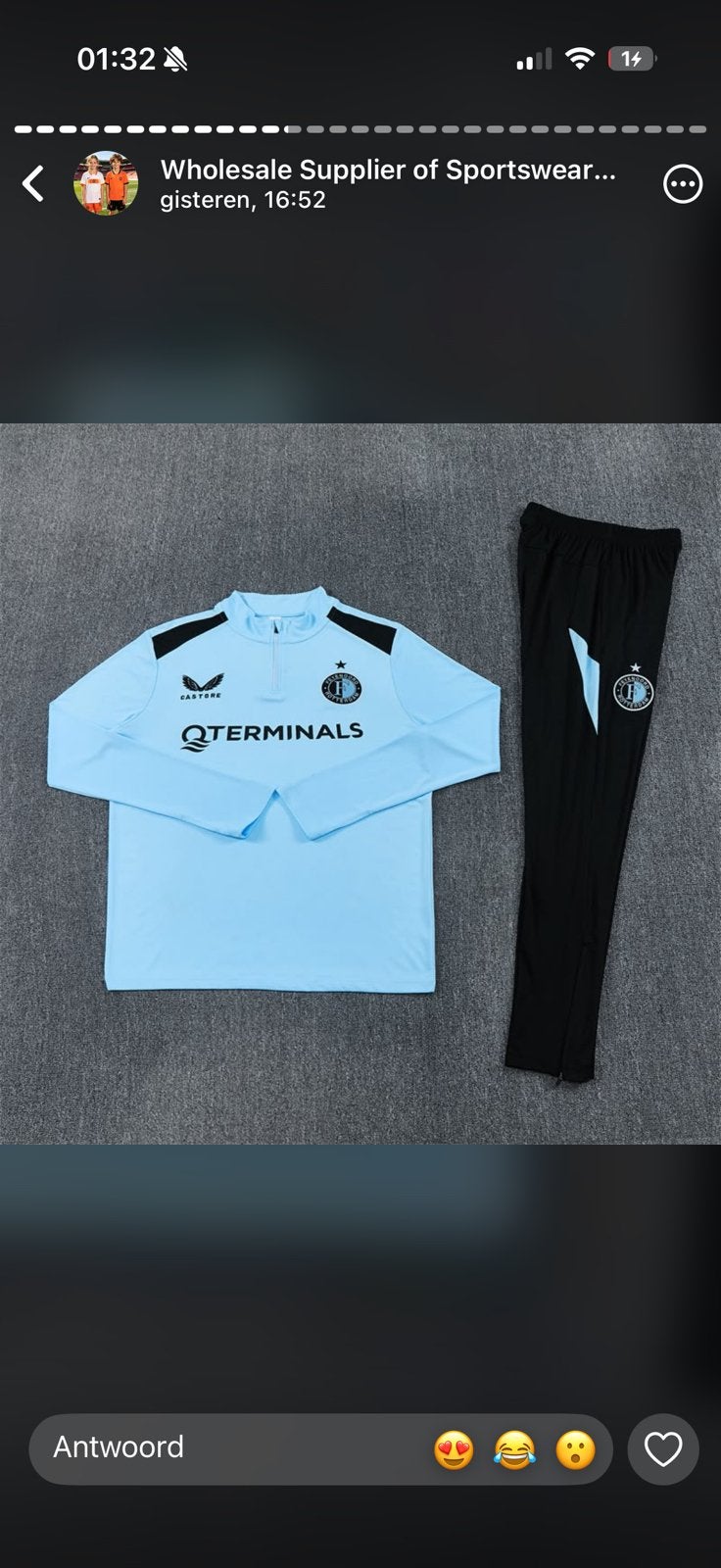 Feyenoord Traingspak, Ophalen of Verzenden, Zo goed als nieuw, Blauw