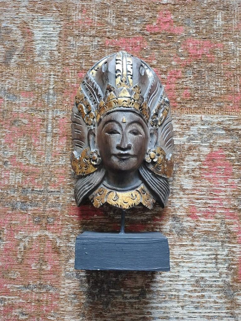 Houten beeld Oosterse Godin, Ophalen of Verzenden