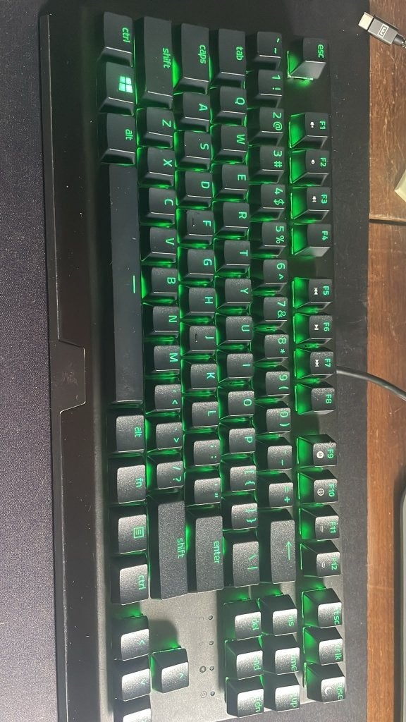 Razer BlackWidow V3 Tenkeyless – Green Switches, Computers en Software, Toetsenborden, Gebruikt, Verlichte toetsen, Ophalen of Verzenden