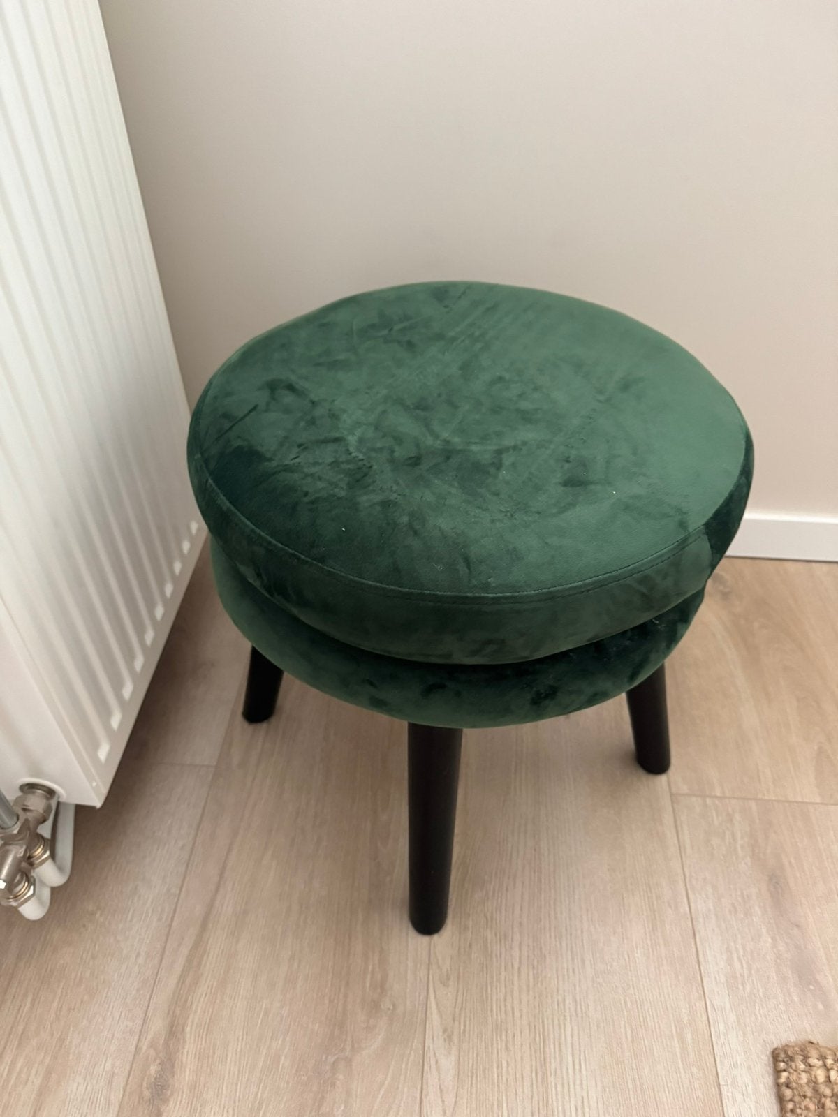Poef groen bijzettafel, Ophalen, Zo goed als nieuw, Hout