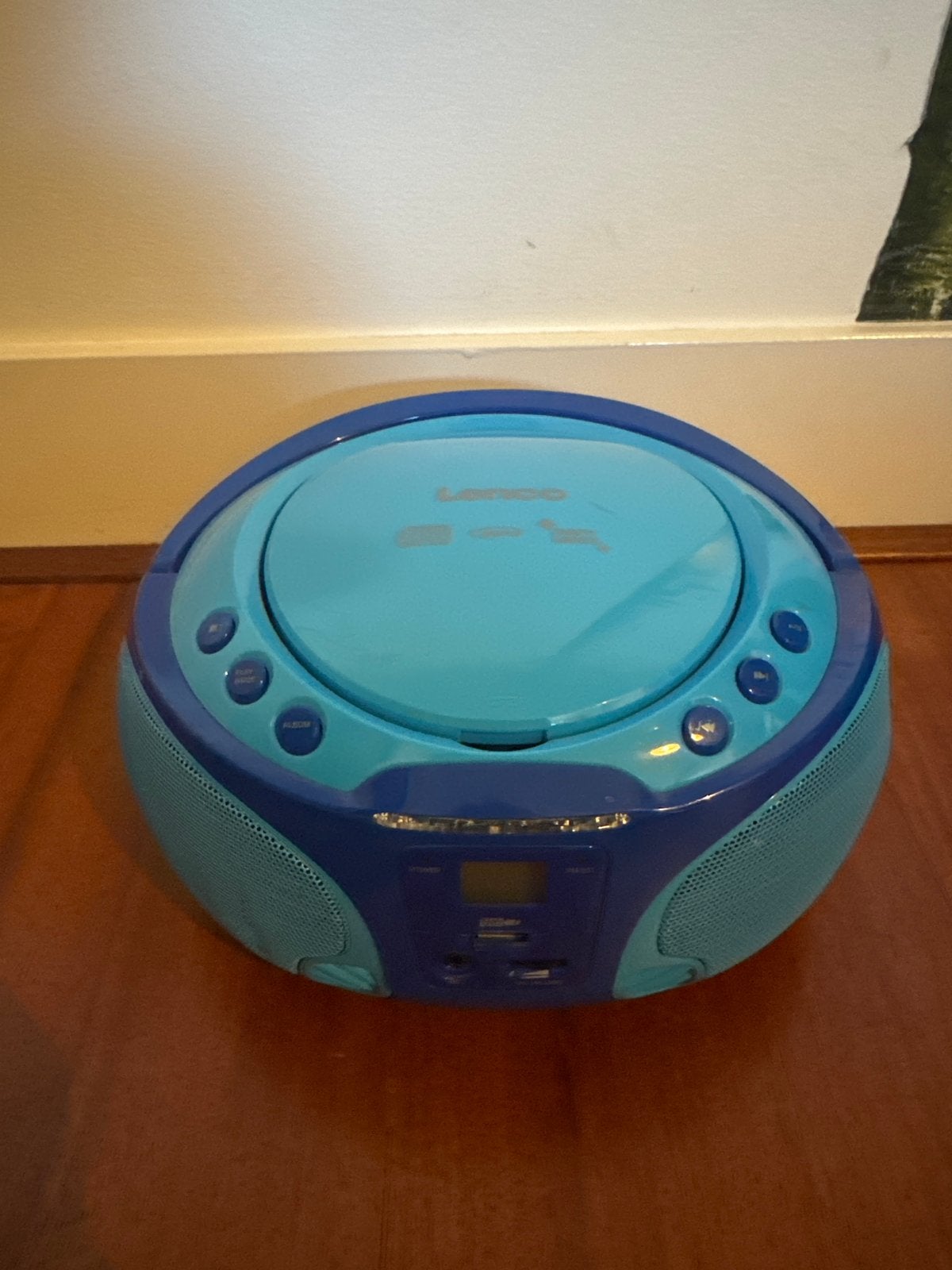 Lenco CD-speler met radio - Blauw/Turquoise, Audio, Tv en Foto, Radio's, Ophalen, Gebruikt, Radio, Met cd-speler