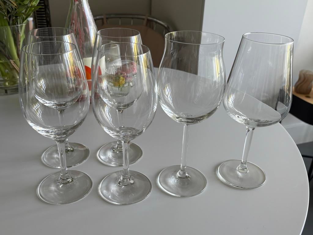 Mooie wijnglazen set - diverse maten, Ophalen, Zo goed als nieuw, Glas, Glas of Glazen