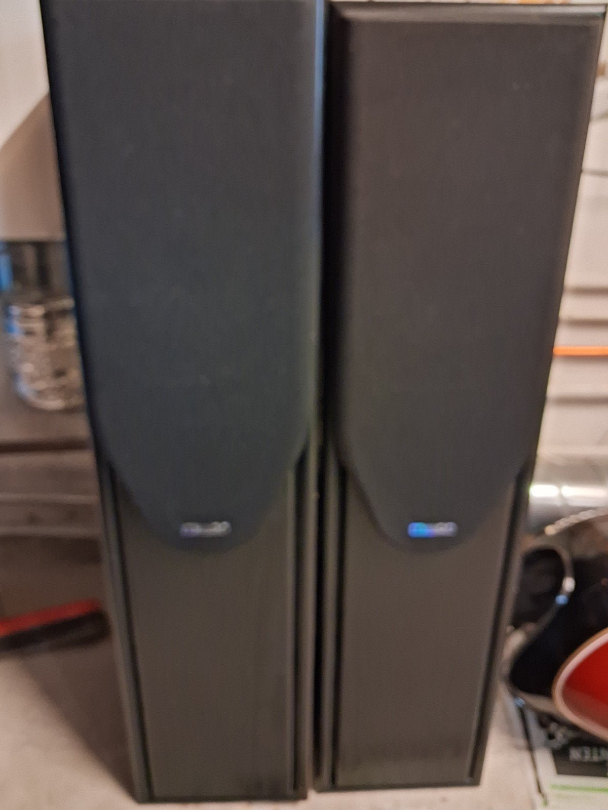 Set van 2 vloerstaande Mission luidsprekers, Ophalen, Vloerstaande luidspreker, Gebruikt, Geschikt voor surround/home cinema