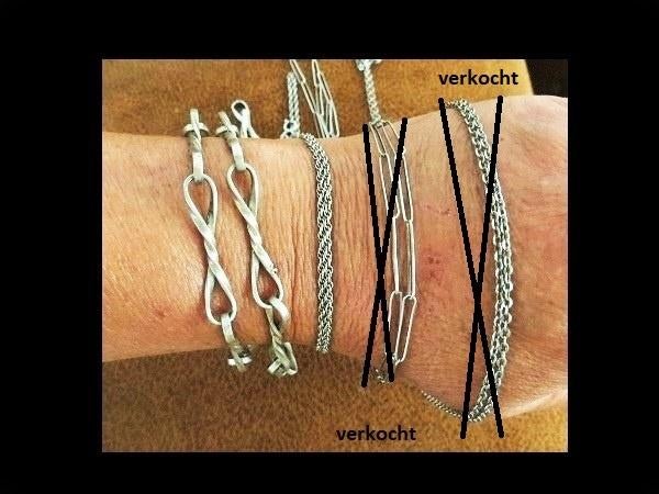 Twee Lange Bijzonder Dikke Zilveren Kettingen!, Verzenden, Zilver, Ketting