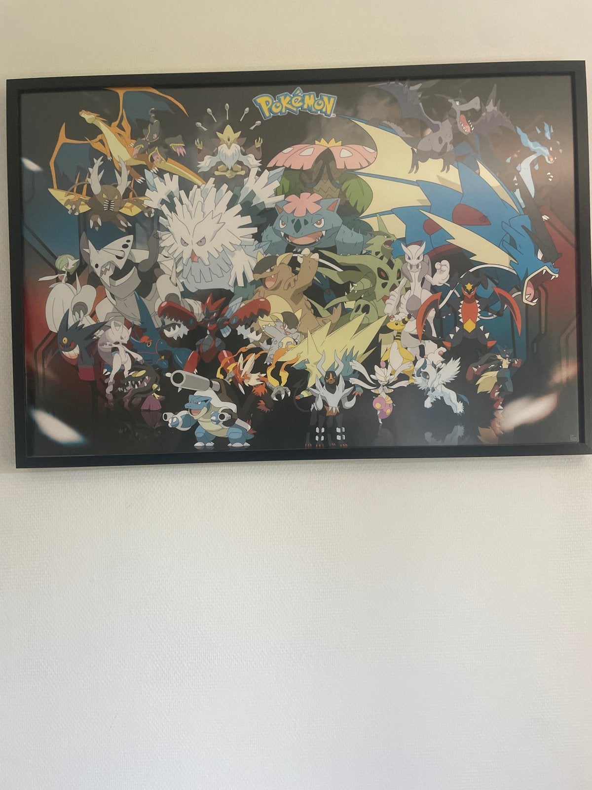 Ingelijste Pokémon poster met diverse karakters, Ophalen, Zo goed als nieuw, Overige typen