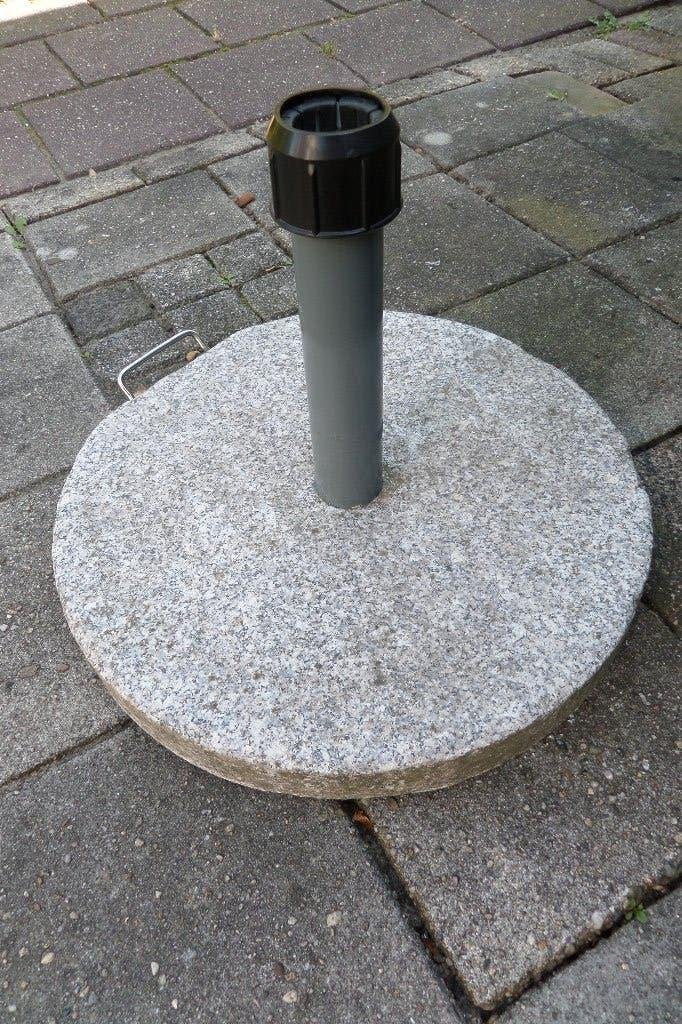 Parasolvoet - Graniet - 40kg - Met handgreep en wielen, Ophalen, Zo goed als nieuw, Minder dan 1 meter, Parasolvoet