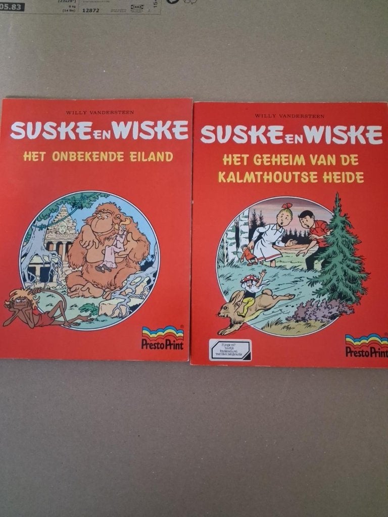 Suske en Wiske – 2 Presto Print-reclamealbums, Eén stripboek, Ophalen of Verzenden, Gelezen, Willy Vandersteen