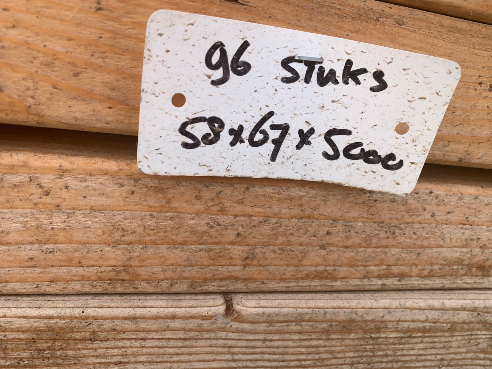 Aktie Ribben 58x67  5 meter lang plank 38x120, Minder dan 25 mm, Ophalen of Verzenden, Zo goed als nieuw, Plank