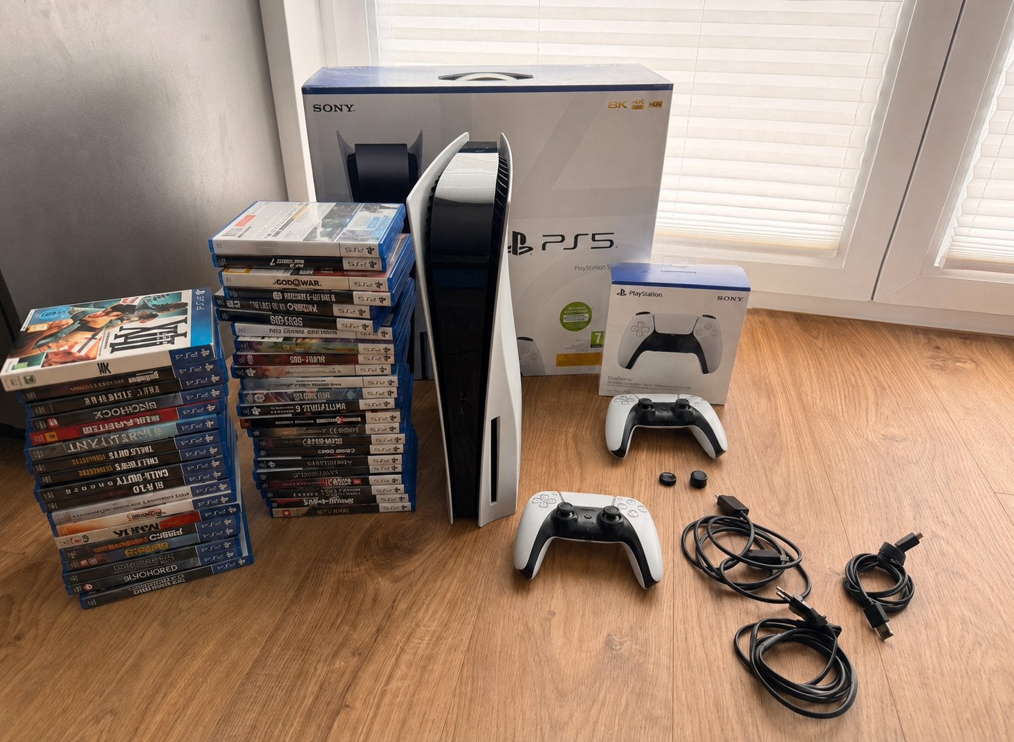 PS5 Disc Edition + 2 controllers + 41 games, Ophalen of Verzenden, Zo goed als nieuw, Playstation 5