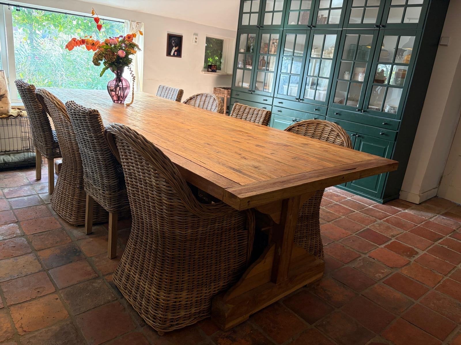 Grote eetkamertafel 300x118x80cm, Huis en Inrichting, Ophalen, Gebruikt, 100 tot 150 cm, 200 cm of meer