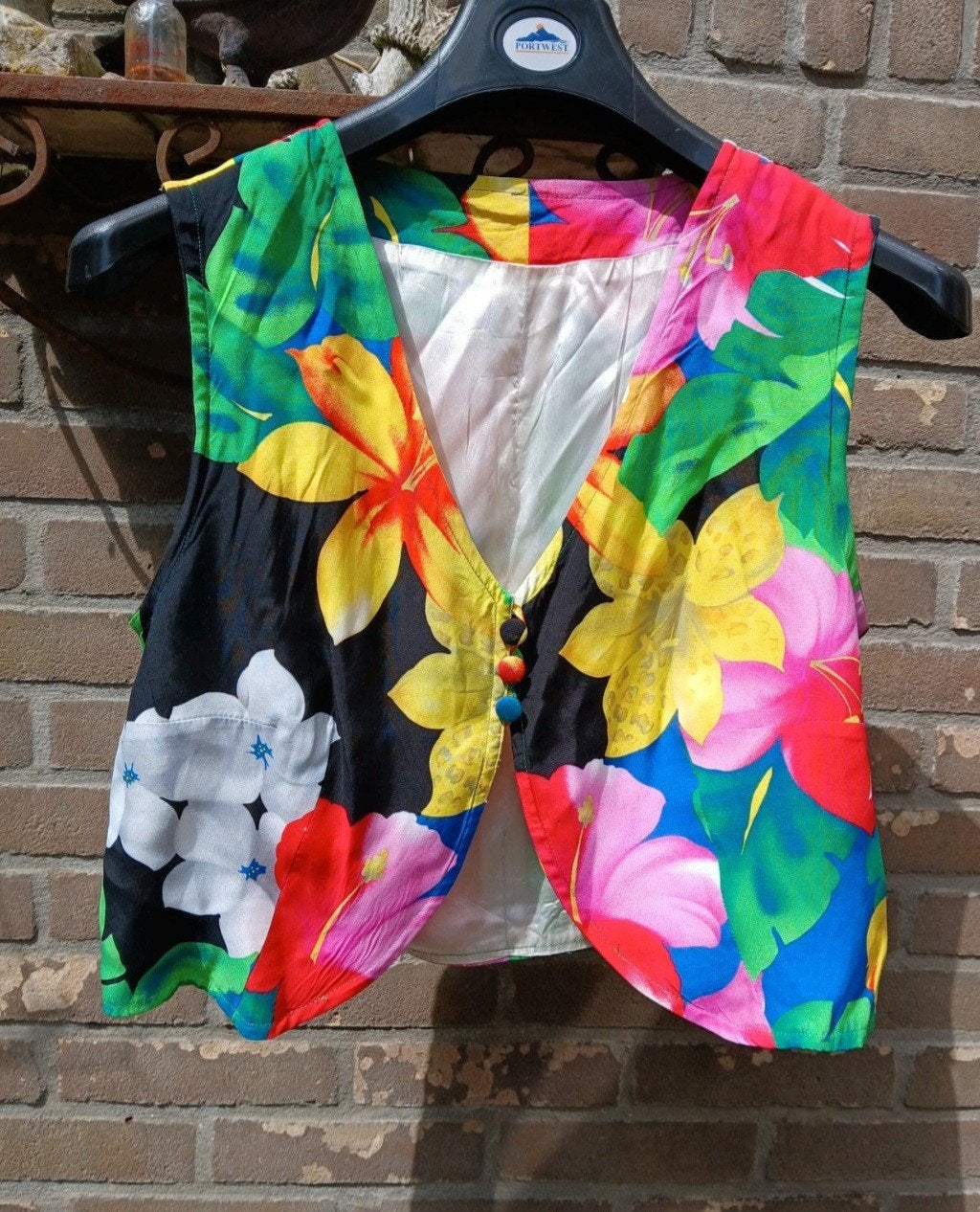 Vintage bloemen gilet, Ophalen of Verzenden, Gedragen, Maat 38/40 (M), Meerkleurig
