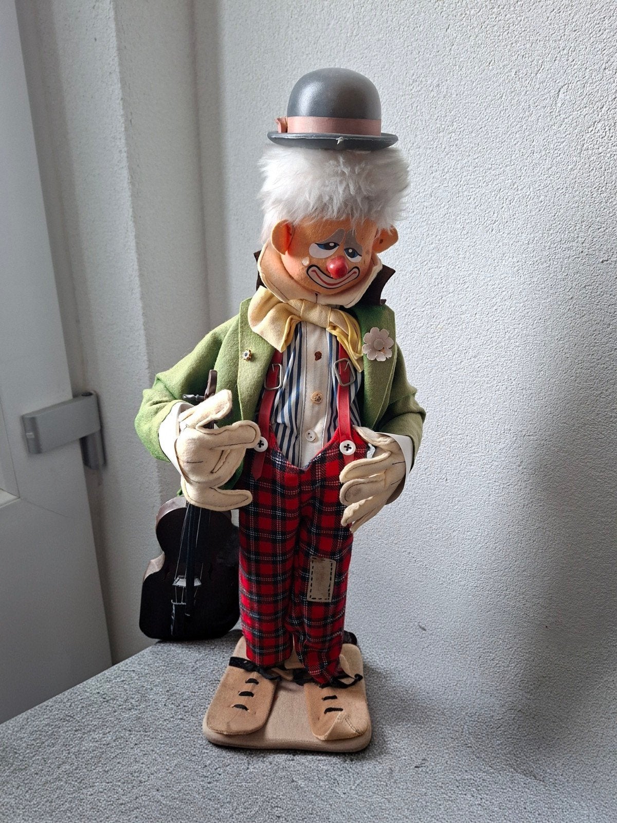 Vintage Clown Pop met Viool - Decoratief Beeld, Ophalen, Gebruikt