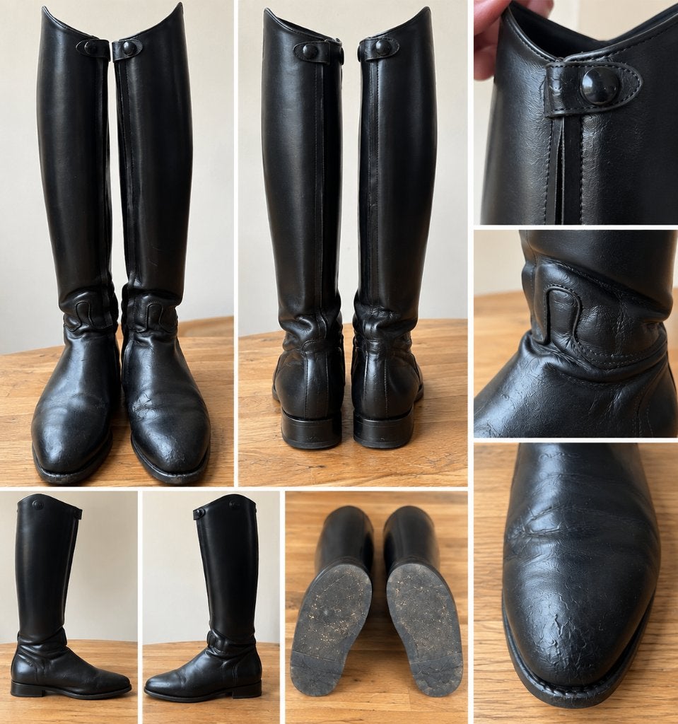 Kempkens leren paardrijlaarzen mt ca. 38/39, Dieren en Toebehoren, Gebruikt, Dressuur, Ophalen of Verzenden, Zwart
