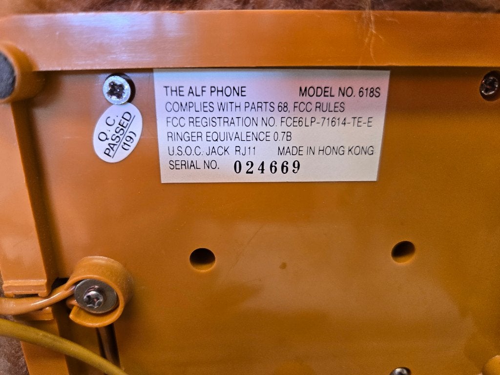 The Alf Phone (1988), model NO 618S, serienummer 024669, Ophalen, Gebruikt, Tv, Overige typen