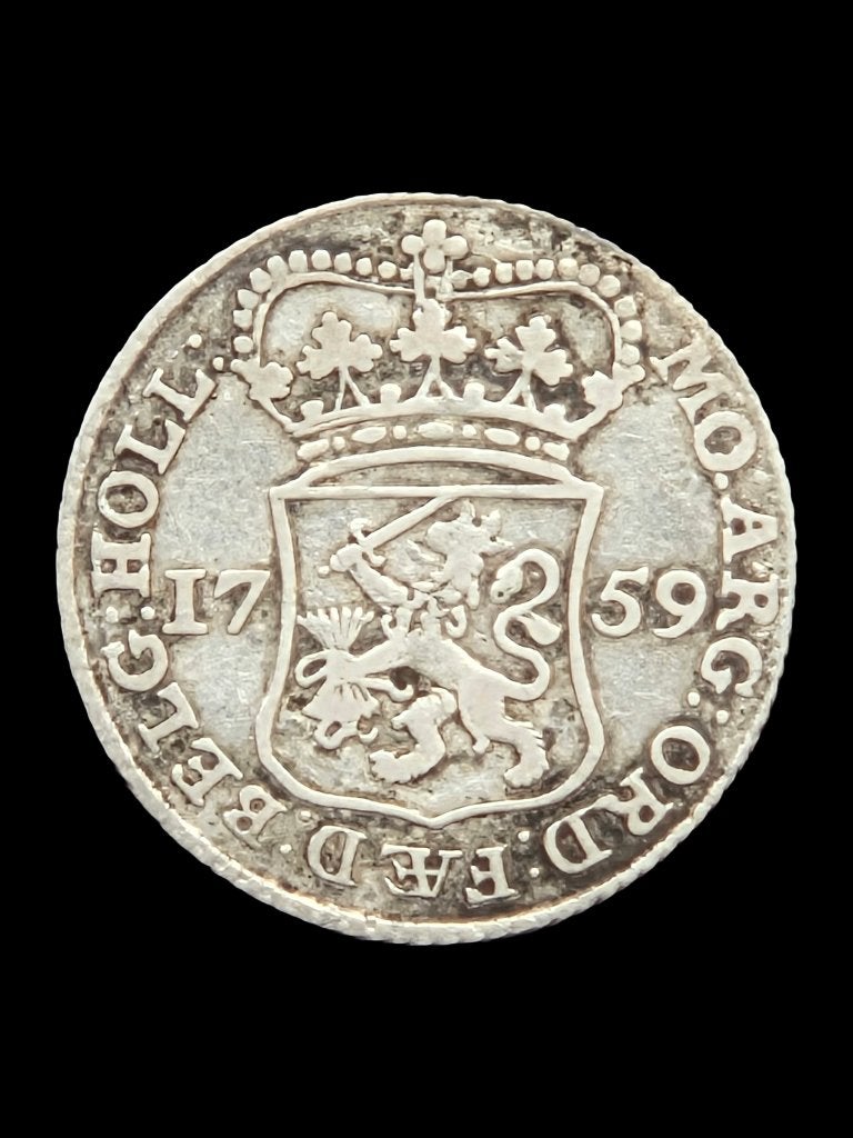 Kwart Gulden Holland 1759, 1 gulden, Vóór koninkrijk, Zilver, Ophalen of Verzenden