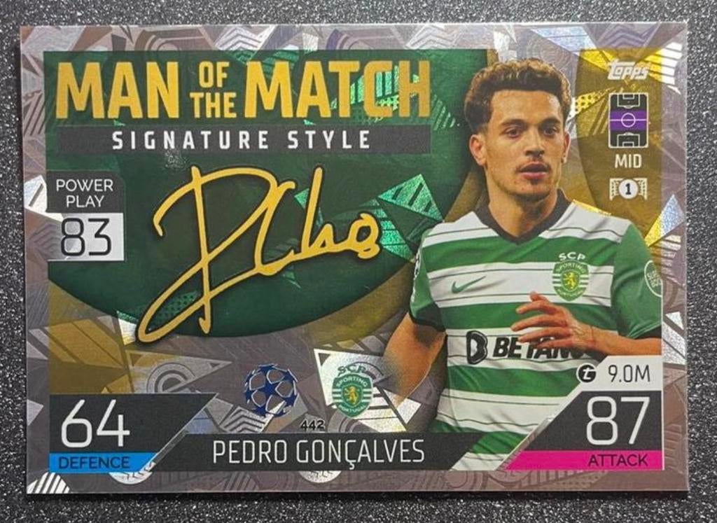 Topps MA 22/23  MotM SIGNATURE STYLE   GONÇALVES   SPORTING, Verzenden, Zo goed als nieuw, Plaatje