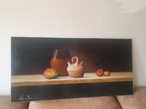 groot realistisch werk Peter Maas aardewerk stilleven kan, Ophalen