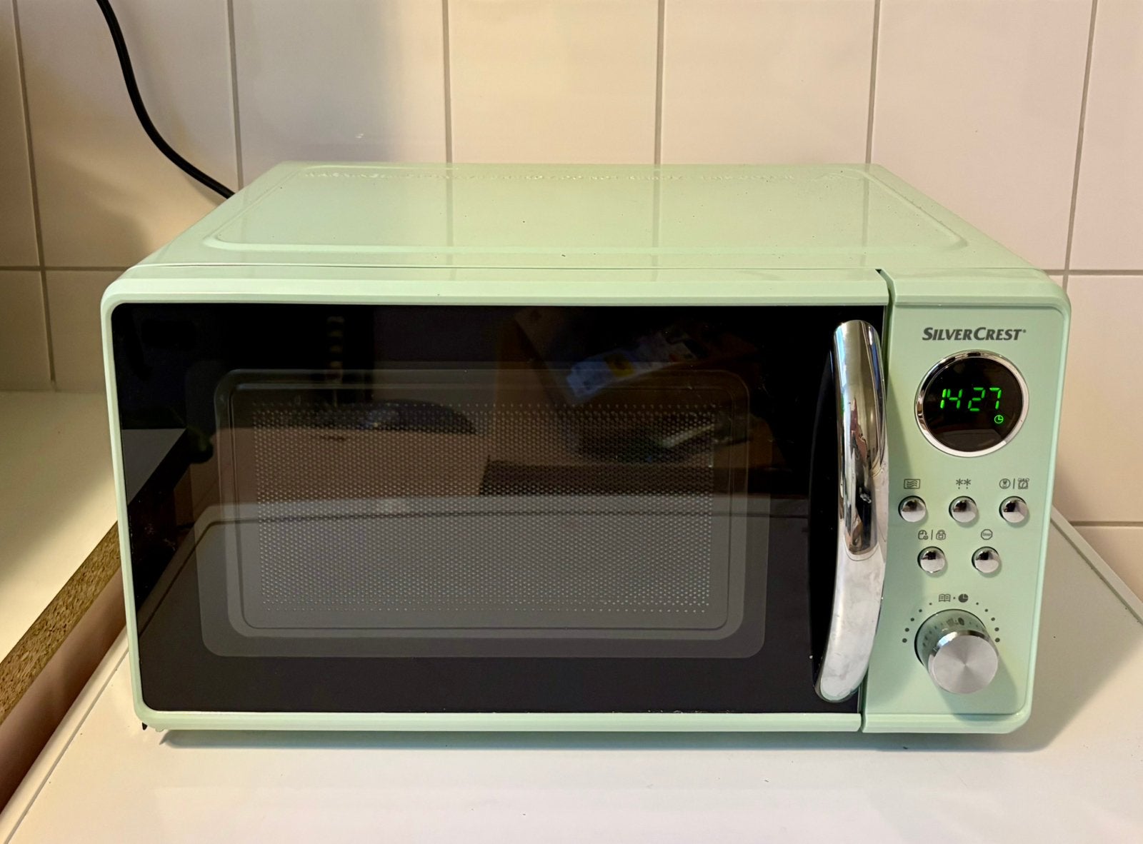 SilverCrest retro stijl magnetron – Mintgroen, Ophalen, Zo goed als nieuw