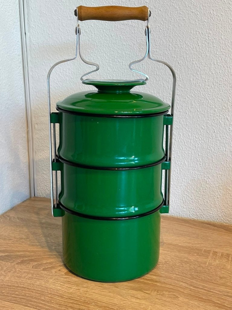 Vintage 3-Laagse Etensdrager Groen, Tafeltje-Dekje, '70, Ophalen of Verzenden