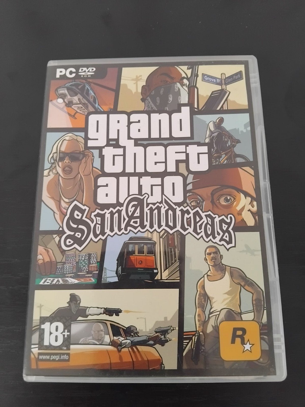 Grand Theft Auto San Andreas PC DVD Case, Avontuur en Actie, Gebruikt, Vanaf 18 jaar, 1 speler
