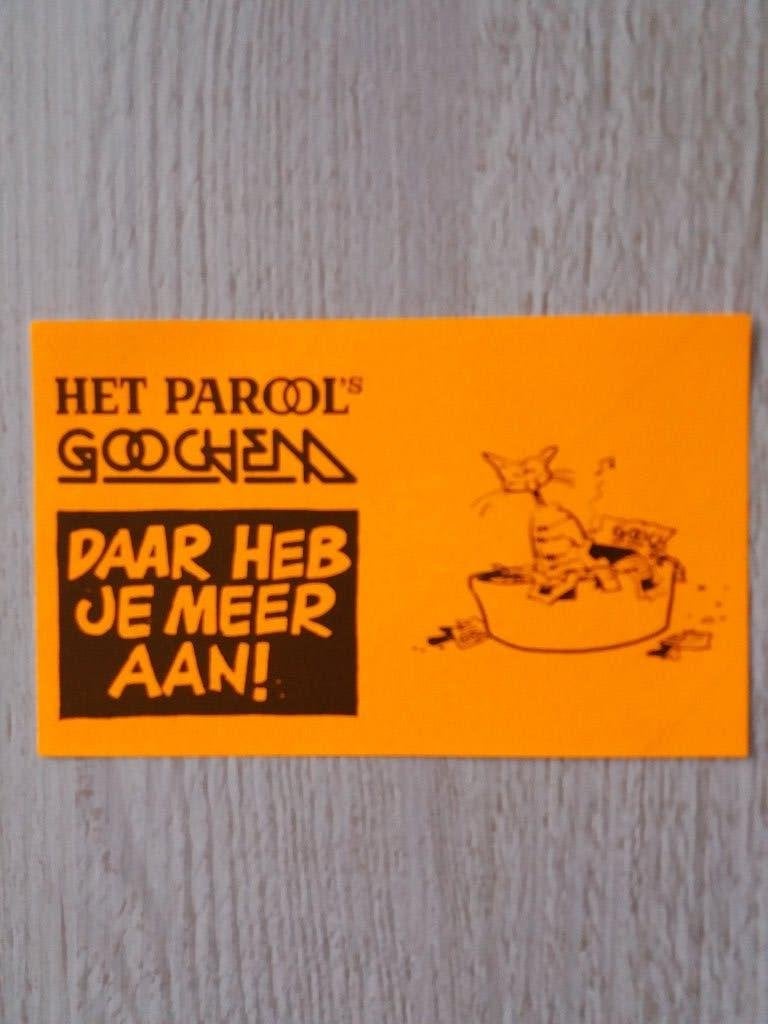 sticker Het Parool Goochem Daar heb je meer aan ! ( oranje ), Ophalen of Verzenden, Zo goed als nieuw, Bedrijf of Vereniging
