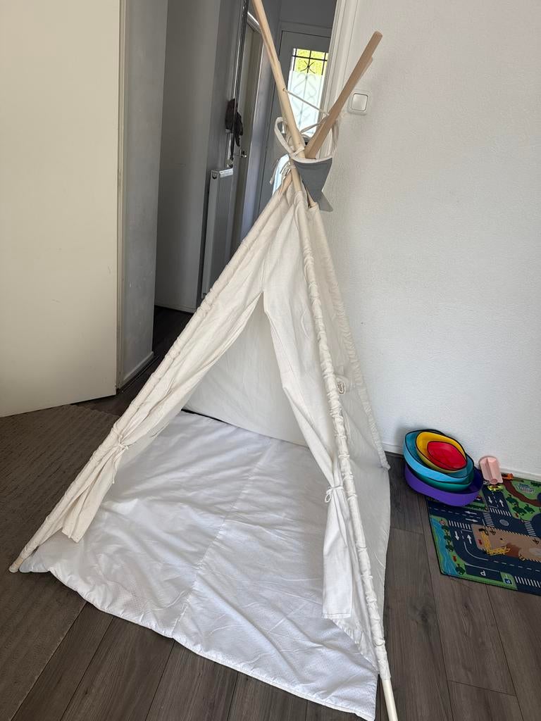Kinder tipi tent - Speeltent - Wit, Kinderen en Baby's, Ophalen, Zo goed als nieuw