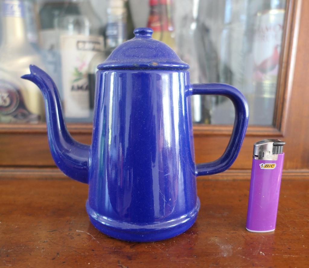 Blauwe emaille koffiekan, Antiek en Kunst, Antiek | Emaille, Ophalen of Verzenden