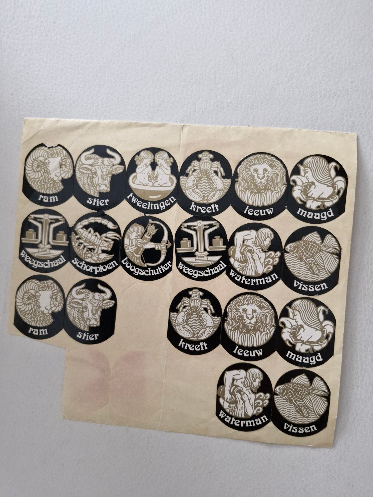 G 005 Vintage Zodiac Sterrenbeeld Stickers - Diverse Tekens, Ophalen of Verzenden, Zo goed als nieuw, Overige typen