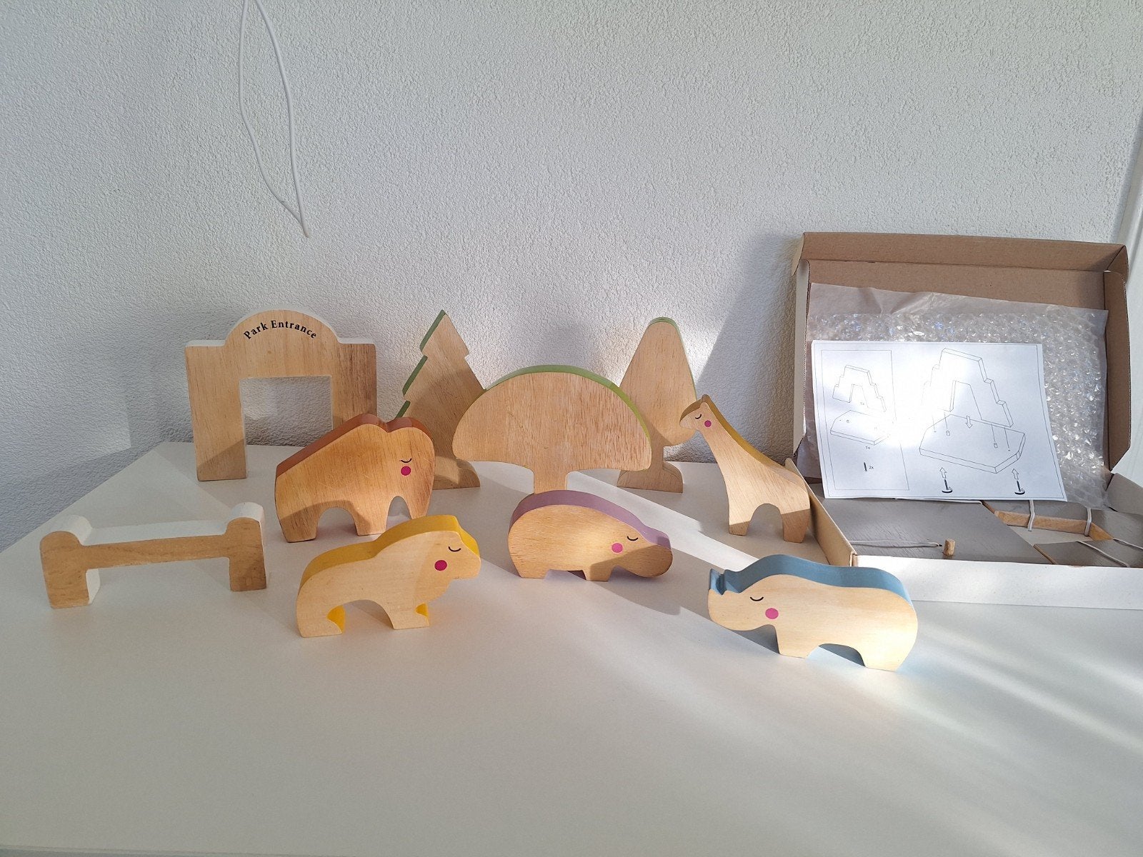 Mooie Houten speelset savanne dieren, bomen zware kwaliteit., Kinderen en Baby's, Ophalen of Verzenden, Zo goed als nieuw, Overige typen