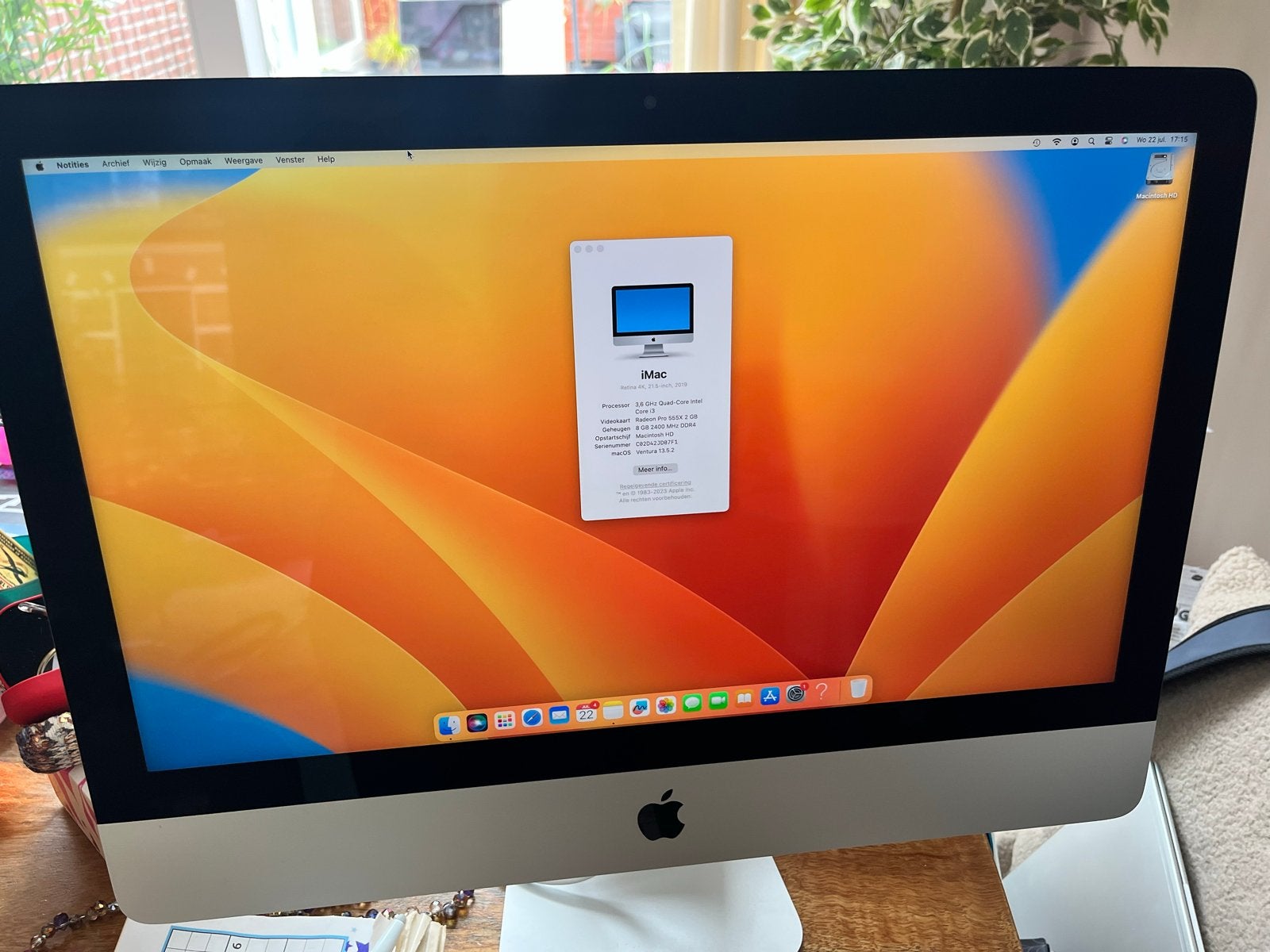 Apple iMac Retina 4K, 21.5-inch, 2019 - 3.6 GHz Core i3, Computers en Software, Ophalen, IMac, Zo goed als nieuw, 3 tot 4 Ghz