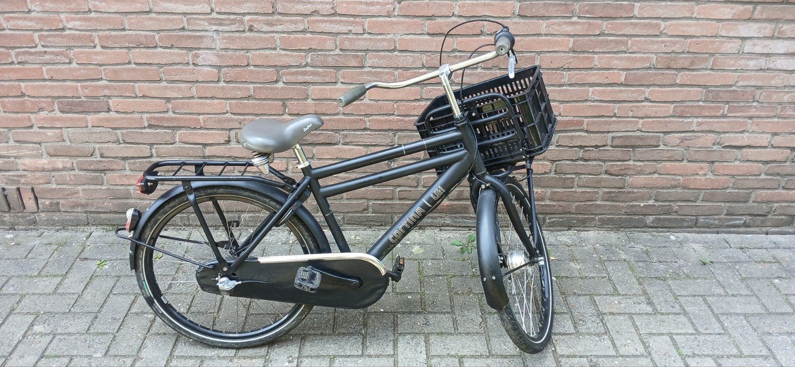 Cortina fiets 24 inch zwart, Ophalen, Terugtraprem, Versnellingen, Cortina