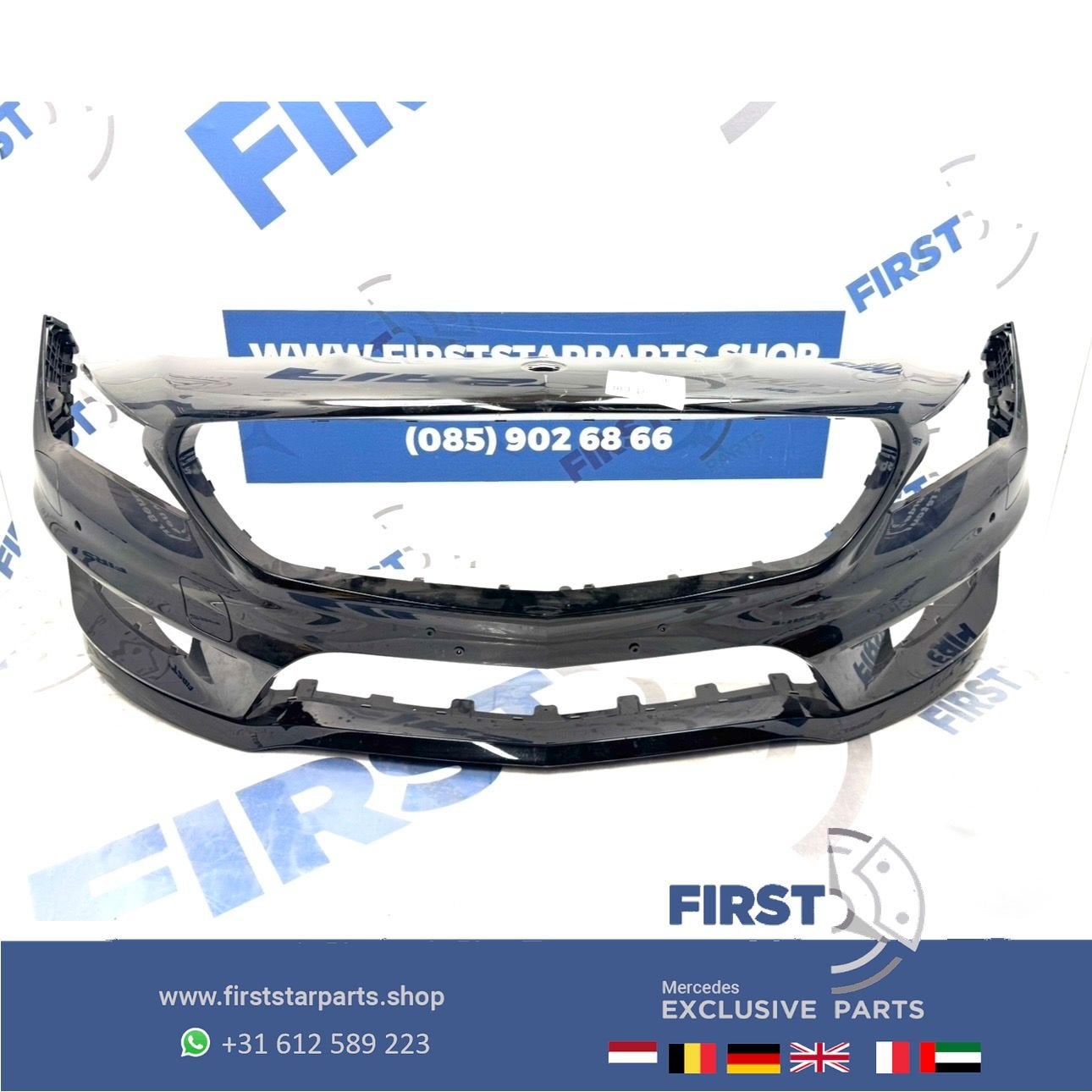 CLA45 BUMPER W117 C117 CLA AMG VOORBUMPER A1178850825 ZWART, Auto-onderdelen, Gebruikt, -, Voor, Ophalen of Verzenden