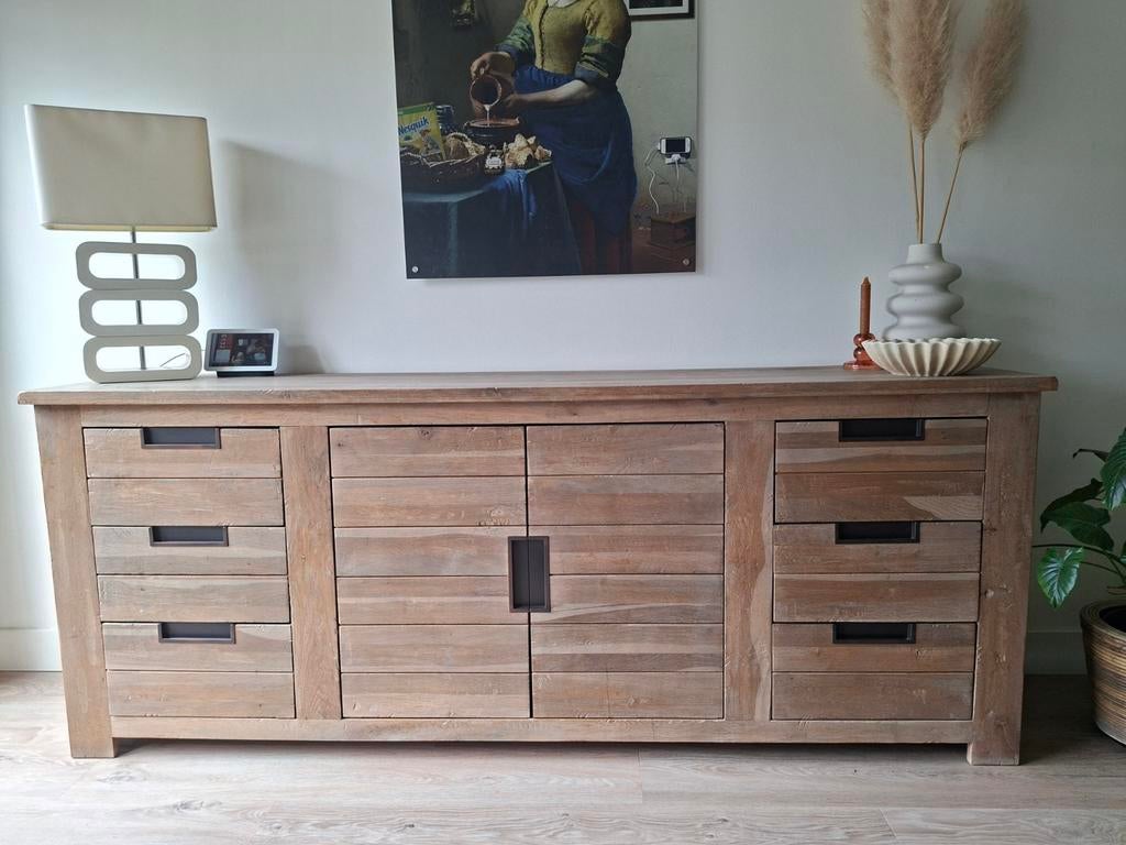Massief eiken dressoir Henders & Hazel, Ophalen, 25 tot 50 cm, 200 cm of meer