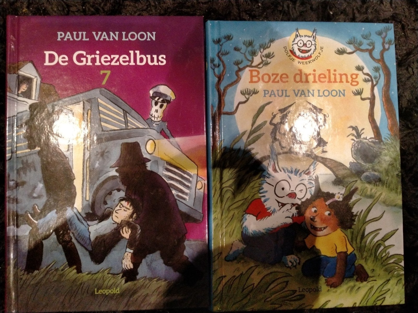 Paul van Loon kinderboeken: De Griezelbus & Boze drieling, Ophalen of Verzenden, Gelezen, Paul van Loon, Fictie algemeen