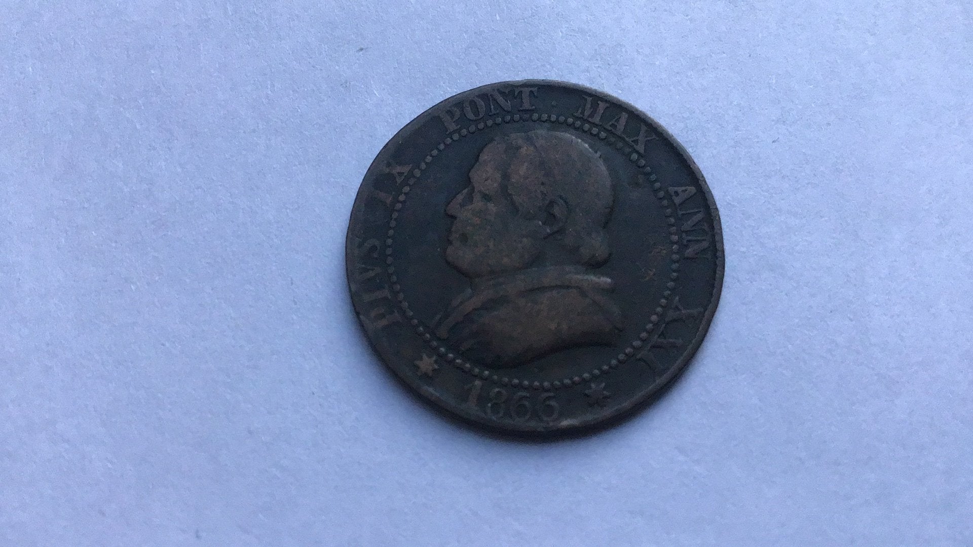 Vaticaan 1 soldo 1866., Ophalen of Verzenden