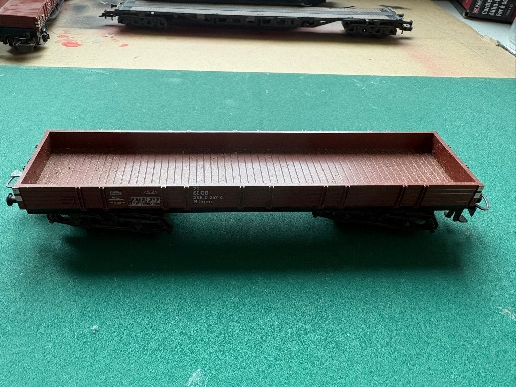 Märklin platte bakwagen lang IMG7793/4/5/6, Hobby en Vrije tijd, Modeltreinen | H0, Wisselstroom, Gebruikt, Wagon, Ophalen of Verzenden