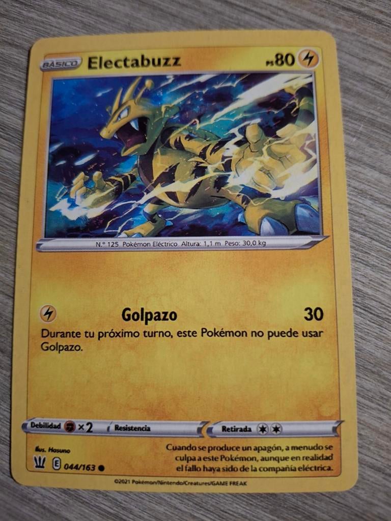 Pokémon Kaart Electabuzz 044/163 (Spaans), Ophalen of Verzenden, Zo goed als nieuw, Losse kaart