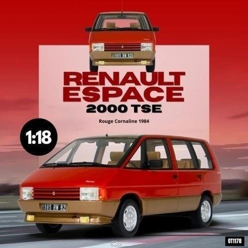 RENAULT ESPACE 2000 TSE ROUGE CORNALINE 1984/1:18/OttOmobile, Hobby en Vrije tijd, Modelauto's | 1:18, Nieuw, Auto, OttOMobile