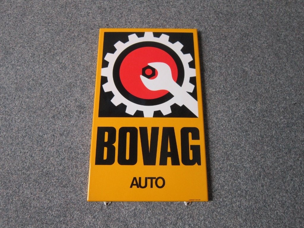 BOVAG EMAILLE RECLAMEBORD, Verzamelen, Ophalen, Gebruikt, Reclamebord
