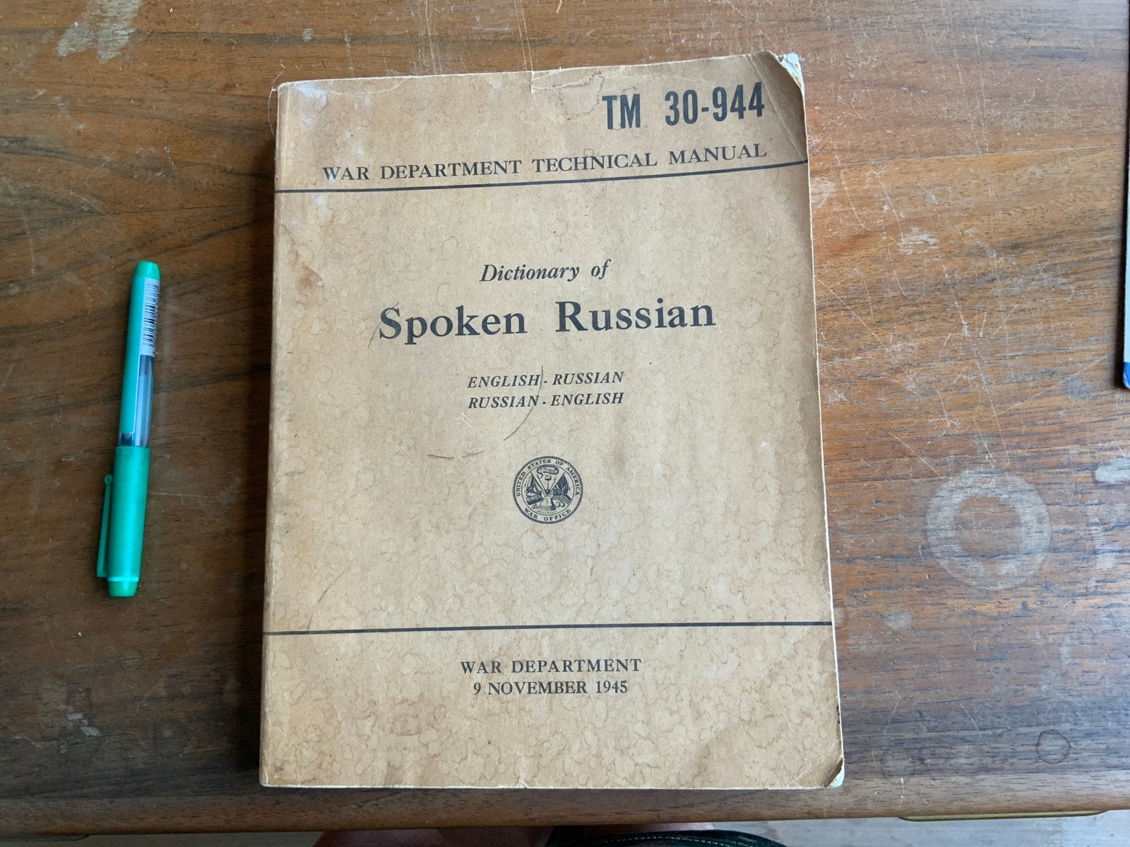 US War Department Engels-Russisch en Russisch-Engels wb., Boeken, Verzenden, Gelezen
