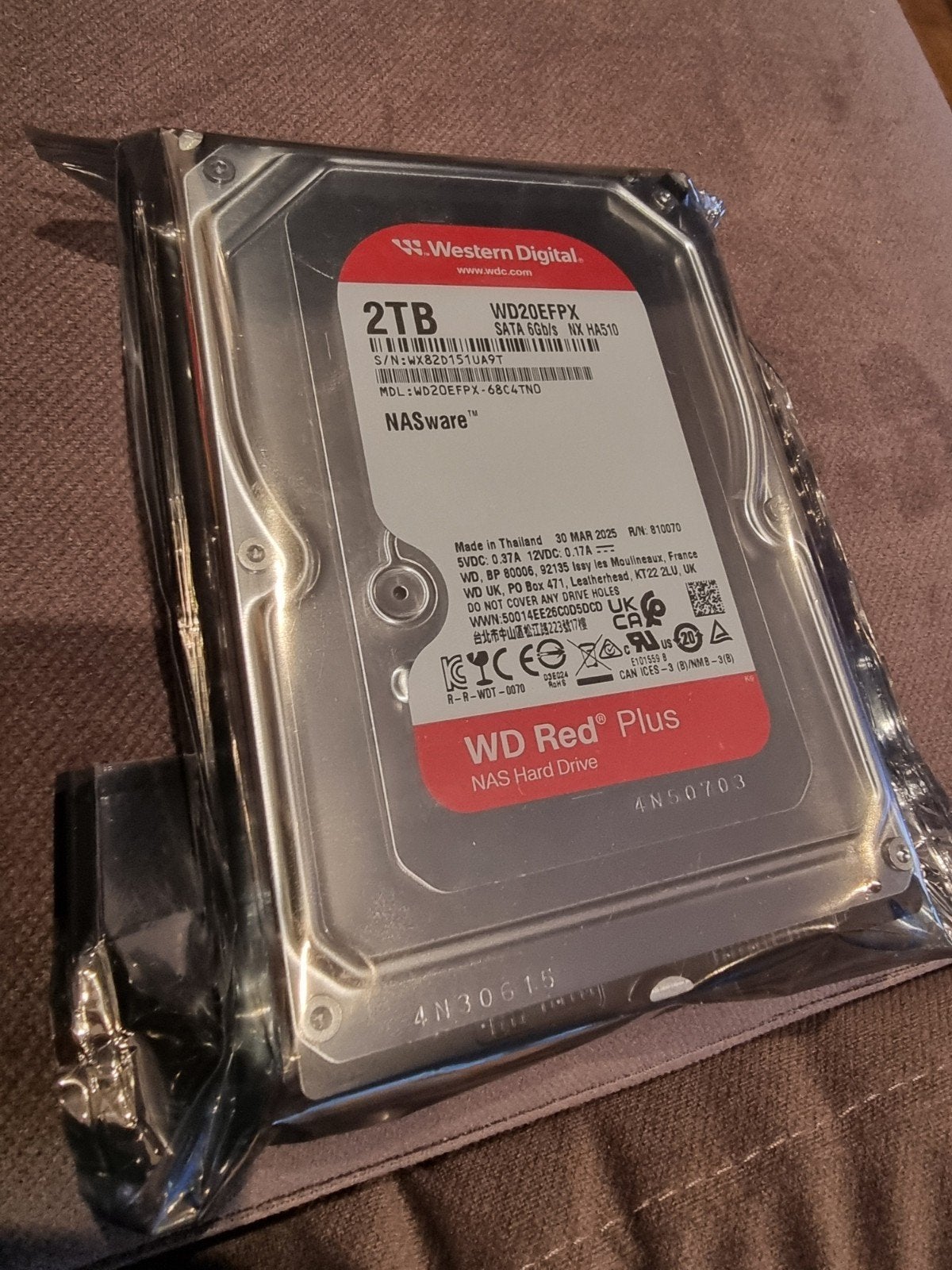 Western Digital WD Red Plus 2TB NAS HDD, Ophalen, Desktop