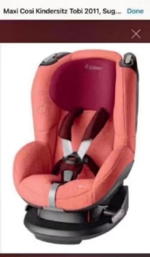 Gebruikt! Maxi cosi kinderstoel 9-18kg, koraal, €27,99, Kinderen en Baby's, Autostoeltjes, Verstelbare rugleuning, 9 t/m 18 kg