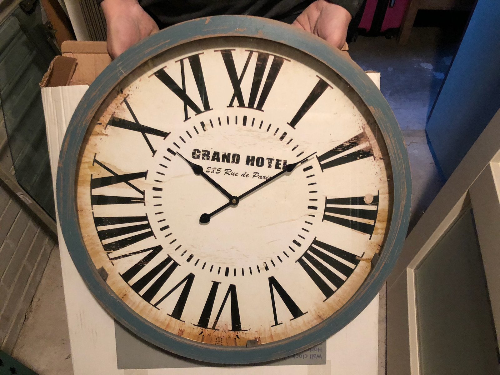 Grote wandklok Paris (vintage stijl), Huis en Inrichting, Woonaccessoires | Klokken, Ophalen, Nieuw, Analoog, Wandklok