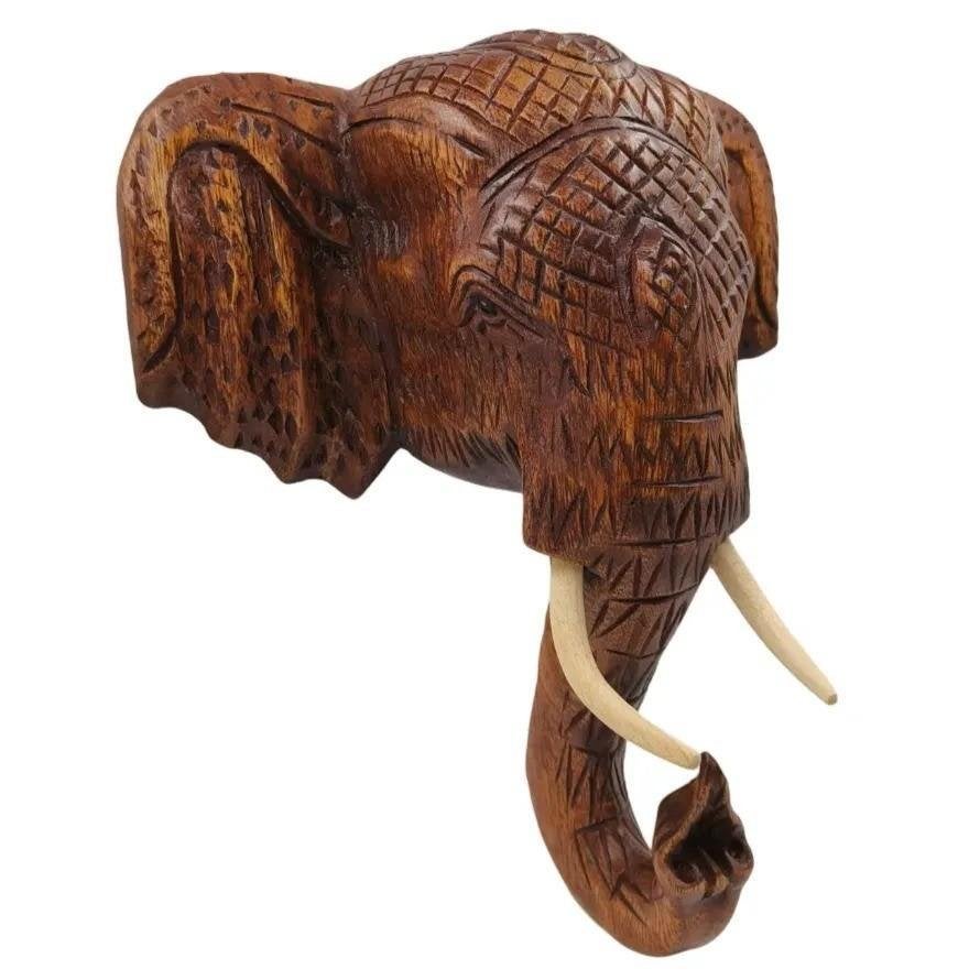 Handgemaakte houten olifantenkop voor aan de muur, Western Deco, Nieuw, Ophalen of Verzenden, Zoetermeer