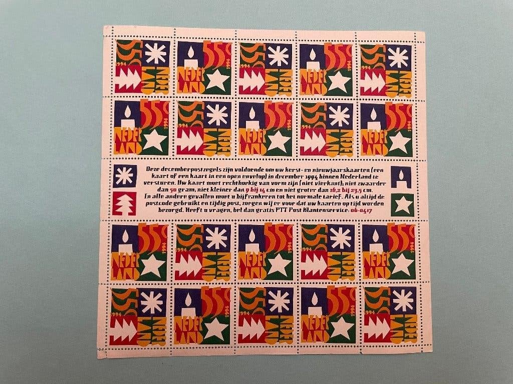 Decemberzegels 1994, Verzenden, Na 1940, Postfris