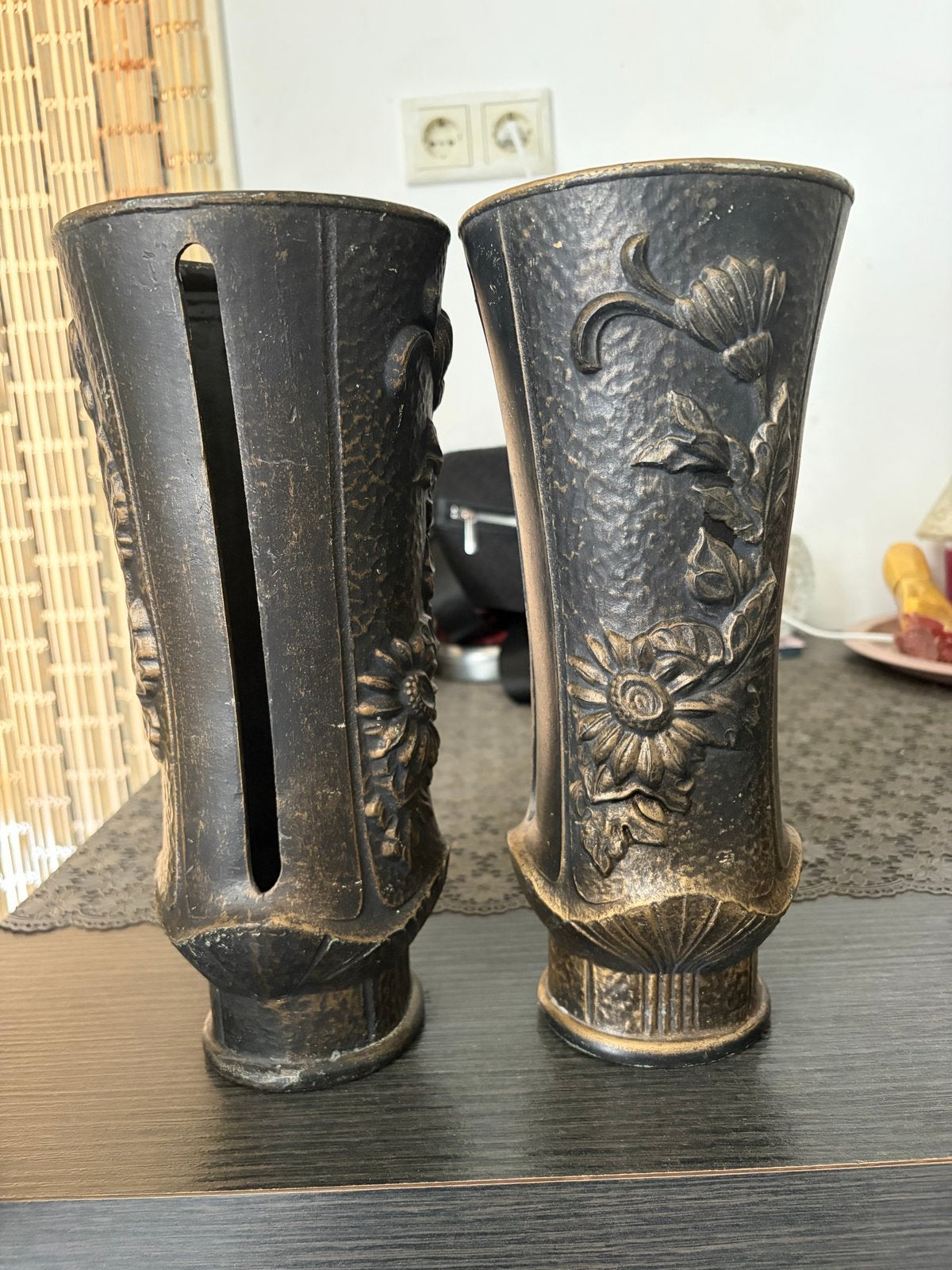 Set van 2 grafvazen en 1 graflicht met kruis, Ophalen